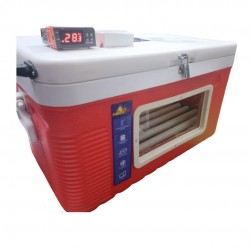 Hatchpro 50 egg incubator fully automatic with Humidity display , Automatic Egg Turning Tray in ABS Fibre body With Glass Window
